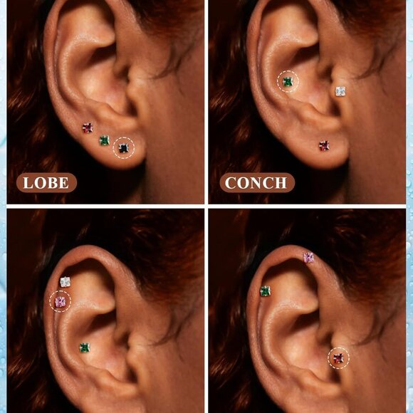 20G 18G 16G Astm F136 Titanium Internal Thread Flat Back Earrings Nose Studs Tra - Picture 5 of 6